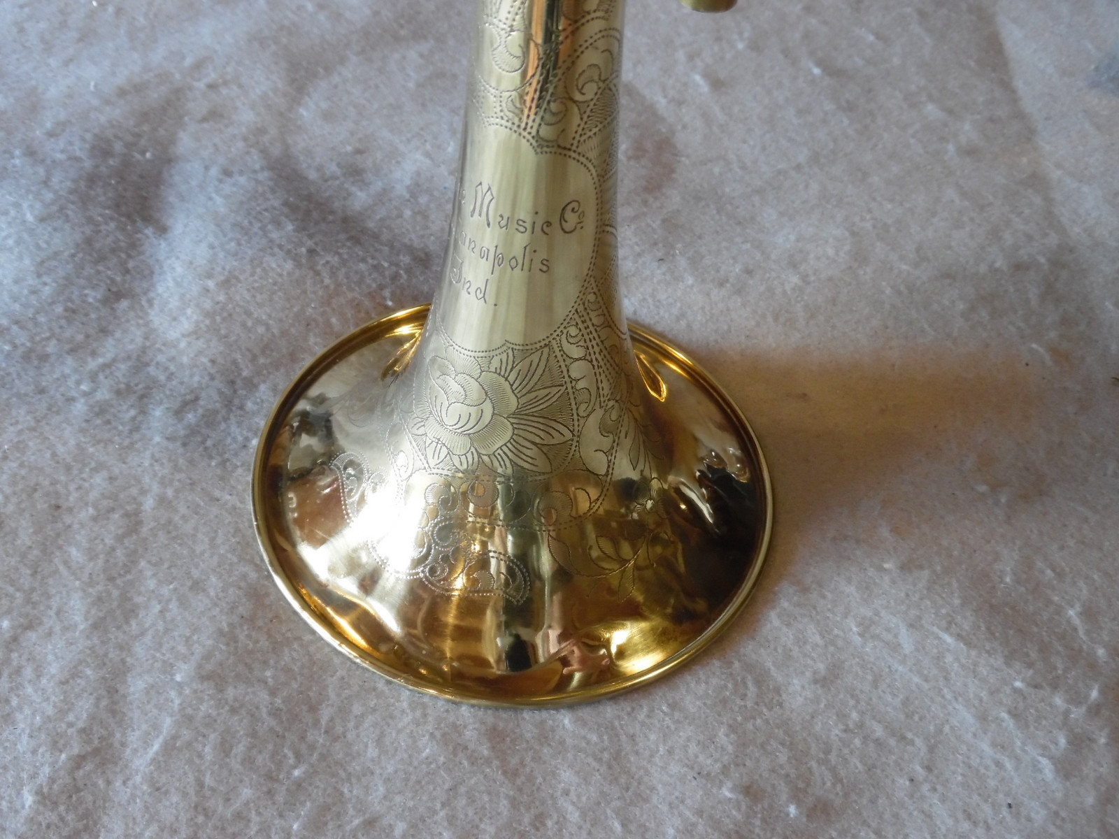 Vintage Rare Carlin Music Co. Brass Cornet Indianapolis Ind. German 1911 - 1937