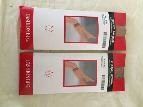 QUEEN SZ 3X PANTYHOSE NYLONS FISHNET KNEE HIGH GLORIA VANDERBILT NWT LOT 9 pair