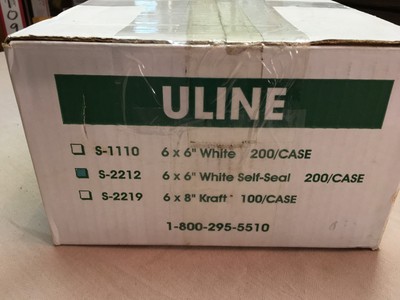 Unopened Case Of 200 Uline 6x6 White Self Seal Stay Flats S-2212 CD DVD Size