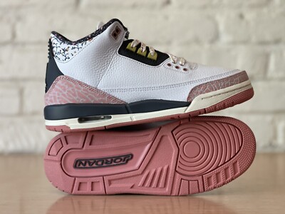 Air Jordan 3 Retro Classic GS Size 7Y/ Women 8.5 White/Red Stardust 441140-100