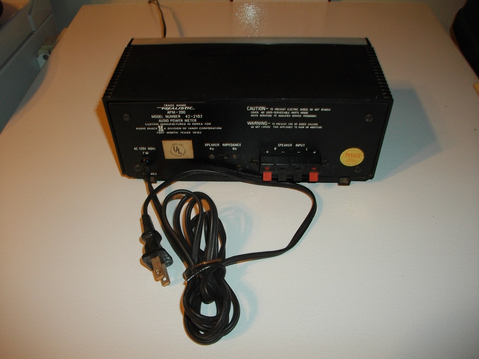 Realistic APM-200 Peak & RMS Audio Power Meter L@@K!!