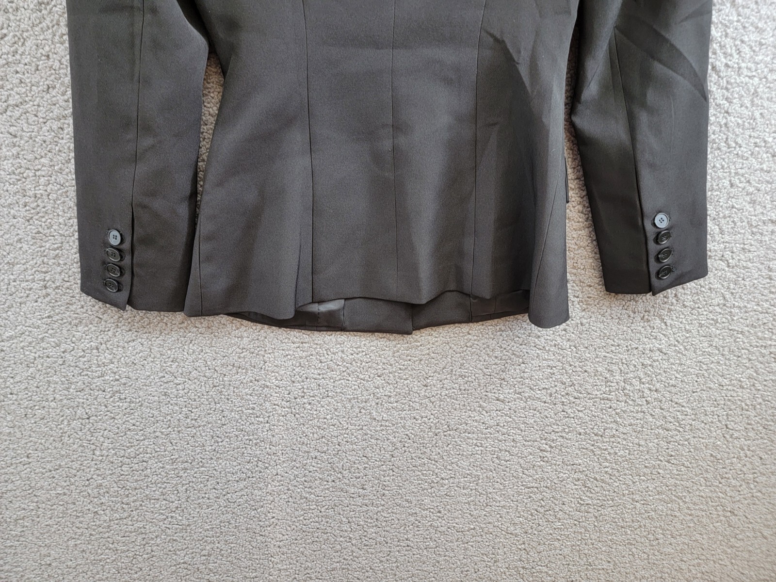 FORE Long Sleeves Notch Lapel Fitted Blazer Women XS Black Front Button Closure - Picture 15 of 20