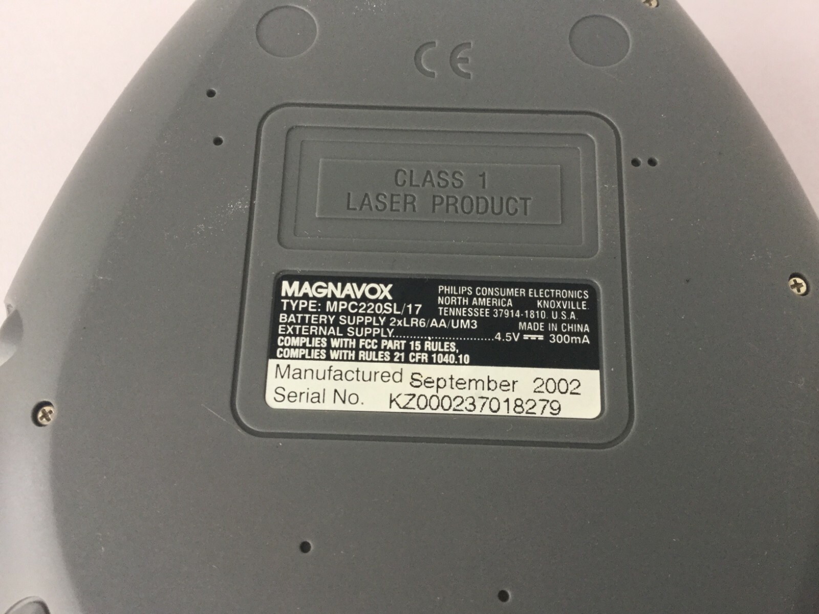 Magnavox Portable CD Player 45 Second ESP Jogproof Tested Working MPC220SL/17