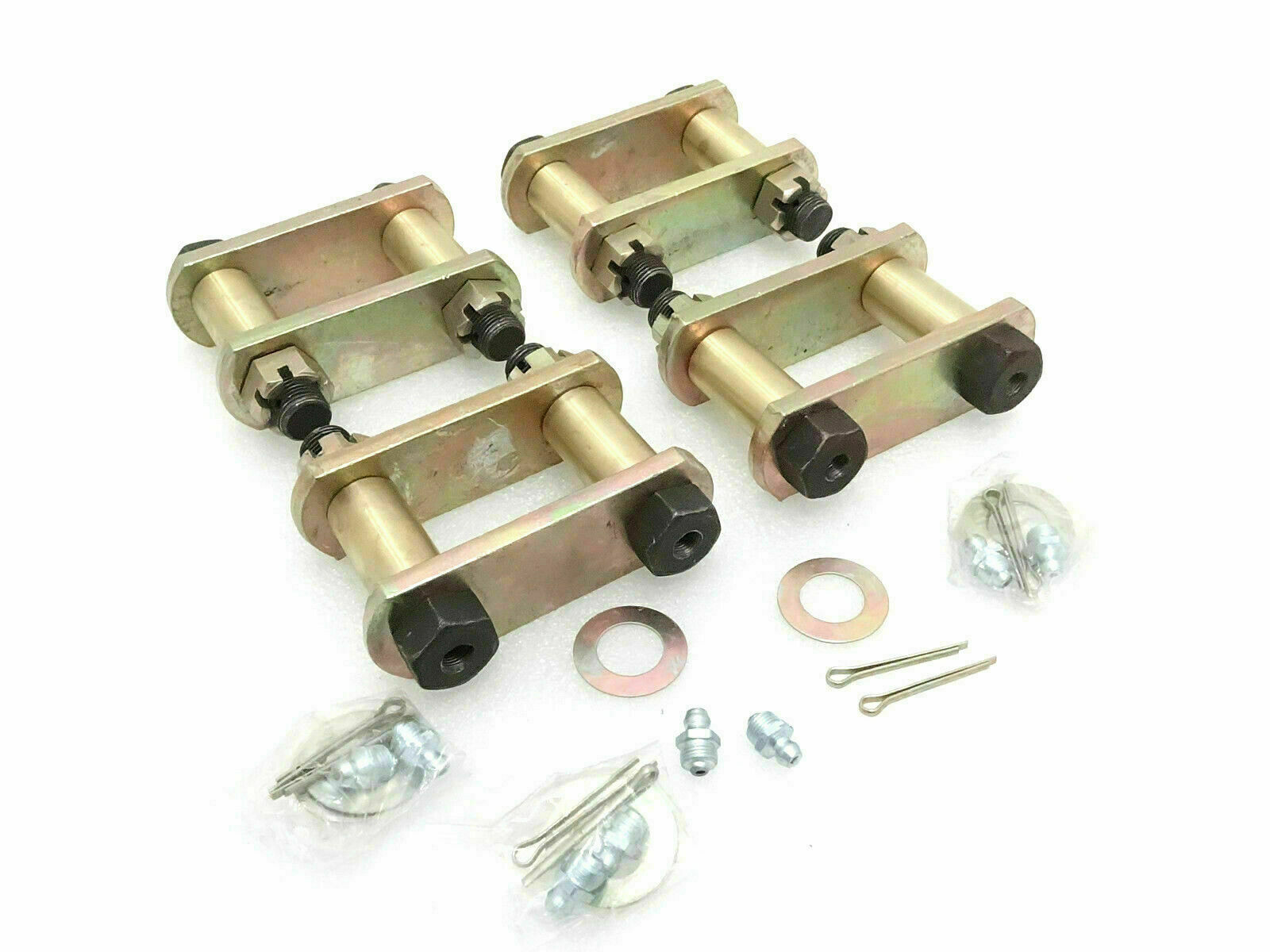 Front & Rear 4 Pcs Leaf Spring Shackle Kit For Willys Mahindra Cj Models