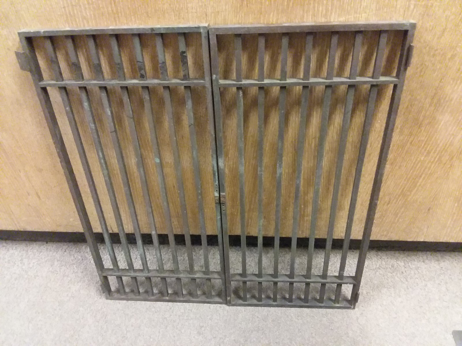 Antique Bankers window brass bars Wells Fargo Bank of America