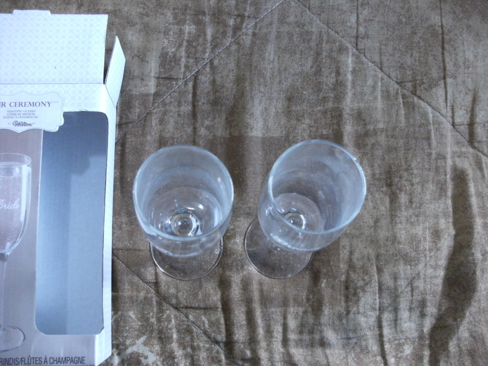 Wedding Champagne Glasses Flutes Bride & Groom, by Wilton