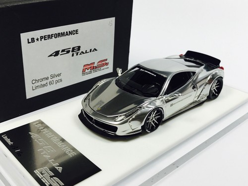 1/43 D&G MS Davis & Giovanni LB Widebody Ferrari 458 Chrome