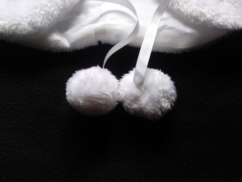 Girl's Ivory White Faux Fur Cape Elegant Wedding Christmas Holidays Sz 10