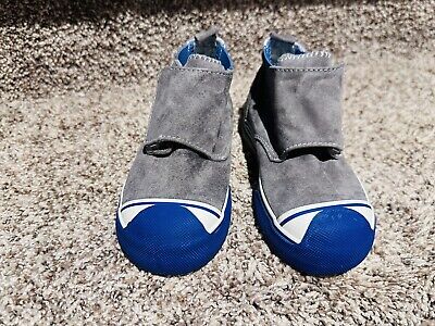 MORGAN & MILO BOYS TODDLER SIZE 8.5 M GRAY & BLUE SUEDE SLIP ON SHOES
