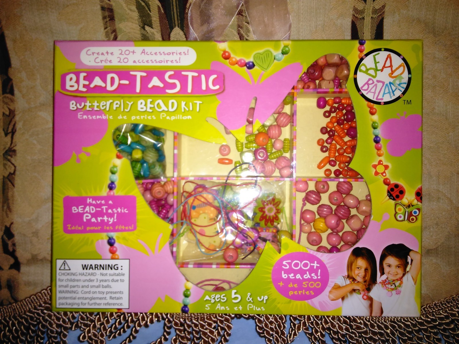 NEW BEAD BAZAAR BEAD TASTIC BUTTERFLY BEAD KIT 500+ BEADS AGES 5+ CRAFT SET