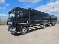 DAF TRUCKS XF 430 18T BOX WITH DRAWBAR AND 2019 SDC  BOX TRAILER 