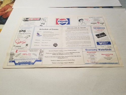 Vintage 1985 Hank Williams Jr.  (Country music singer) Signed poster show