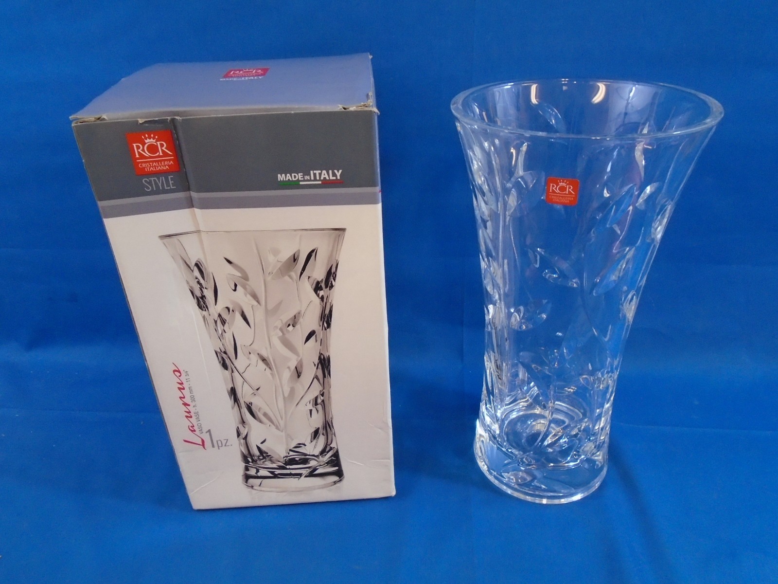 RCR Italian Crystal Laurus Vaso Vase Centrepiece Flowers