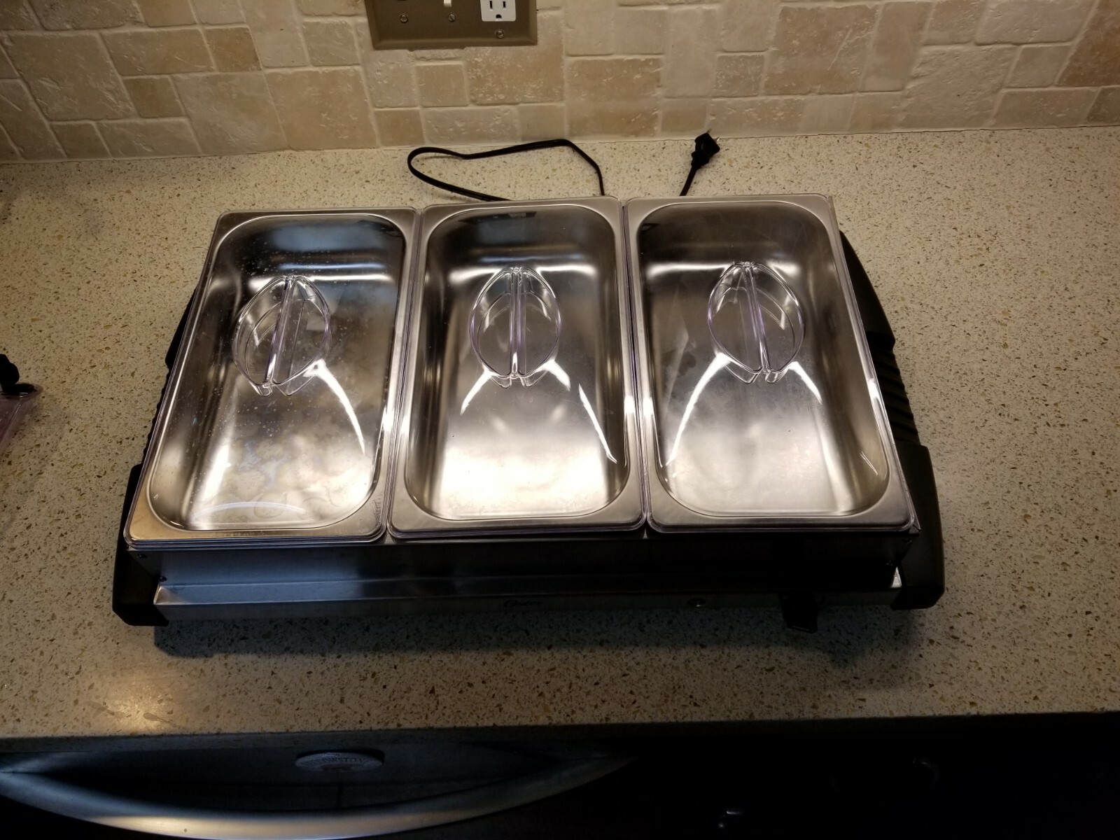 Oster Triple Station 2.5 Qt Stainless Steel Buffet Server