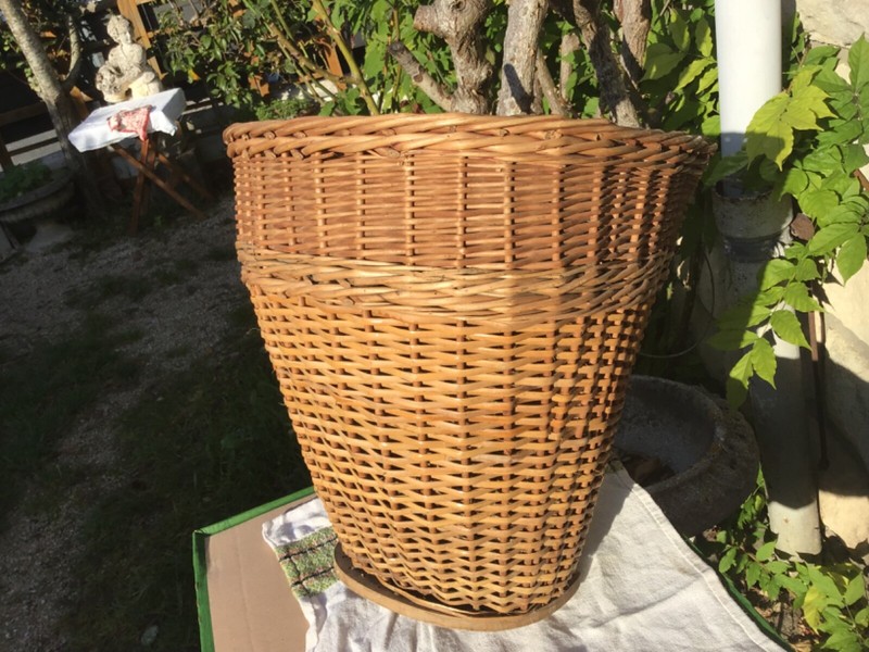 Ancienne Hotte En Osier  Panier Vintage Authentique Hauteur 37 Cm Jouets Ancien