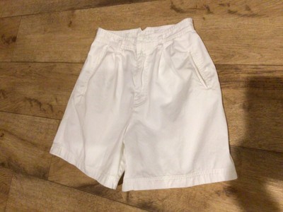 WHITE STAG HIGH RISE PLEATED SHORTS WHITE POCKETS WOMEN'S SZ 6 