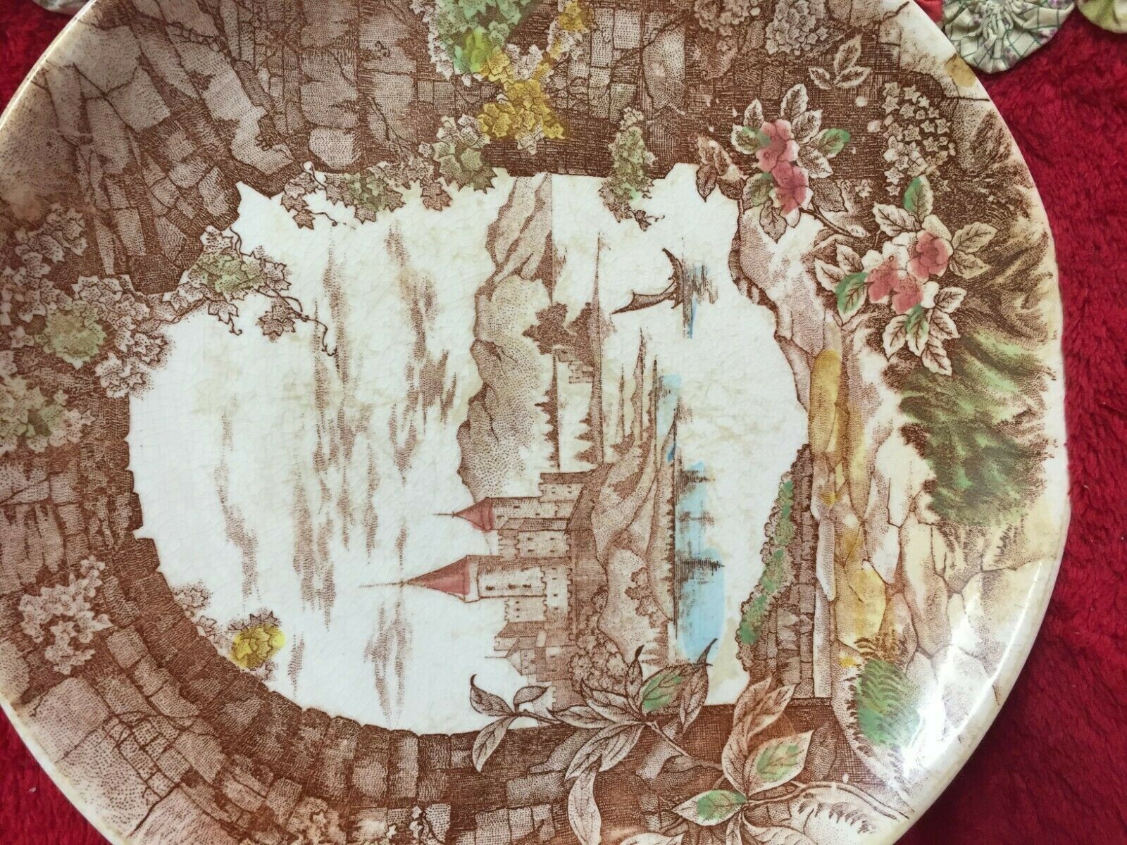 Vintage Storybook Castle Plate Detailed Castle Harbor by Ucago Made in Japan