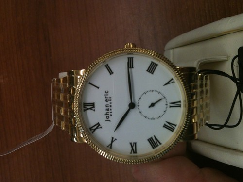 Pre-owned John Eric Johan Eric Men's Watch Je-h1000-02-001b Holstebro Seconds Subdial Yellow Gold Ip