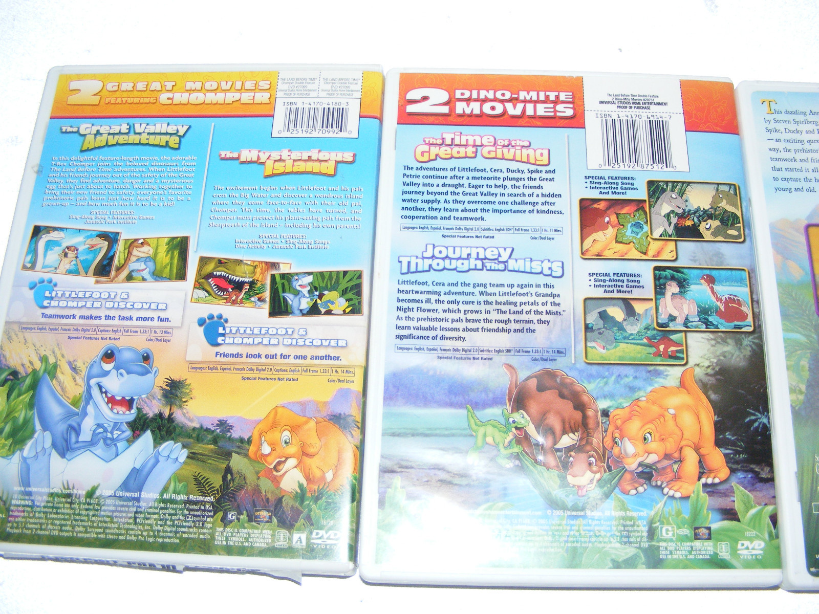 The Land Before Time I, II, III, IV, V, 1 2 3 4 5 DVD LOT Animated Movie