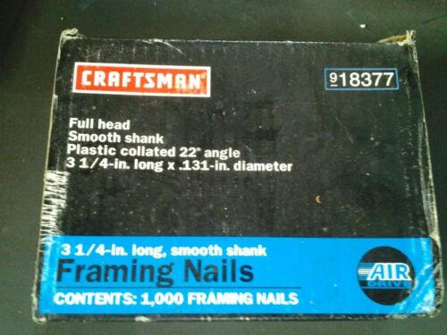 Craftsman 918377 Framing Nails 3 1/4" 22 degree New Box  - O 38