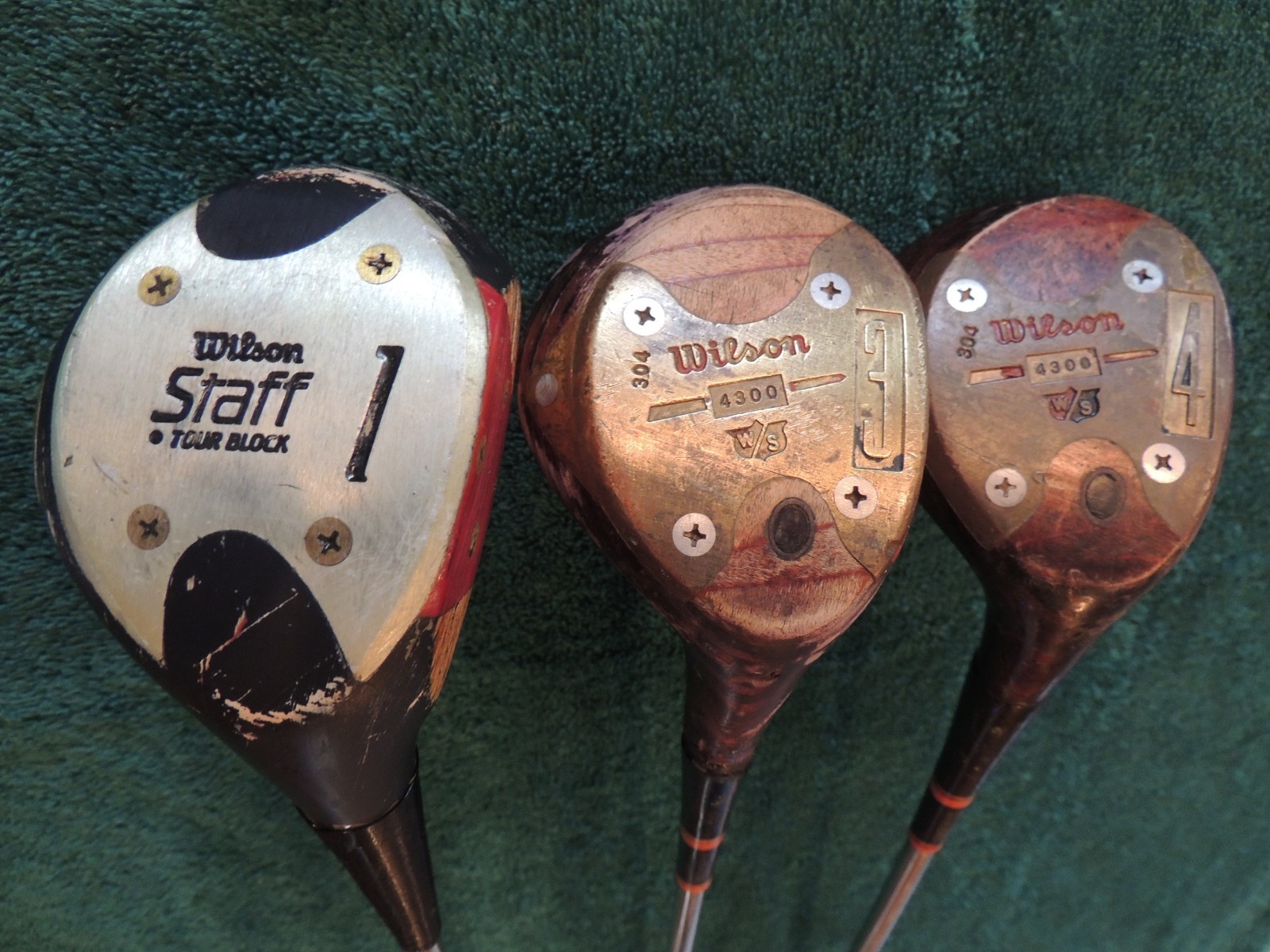Wilson Staff Grip Made USA ビンテージ Vintage Wilson Staff #1, #3, #4 Woods. Reg flex steel shafts