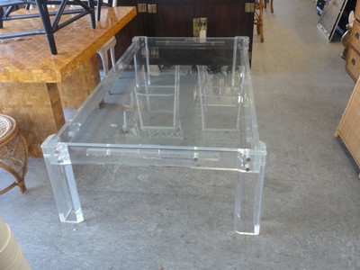 Huge Glam Mid Century Modern Lucite Coffee