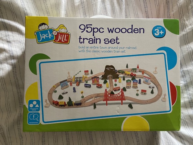jack and jill 95pc wooden train set