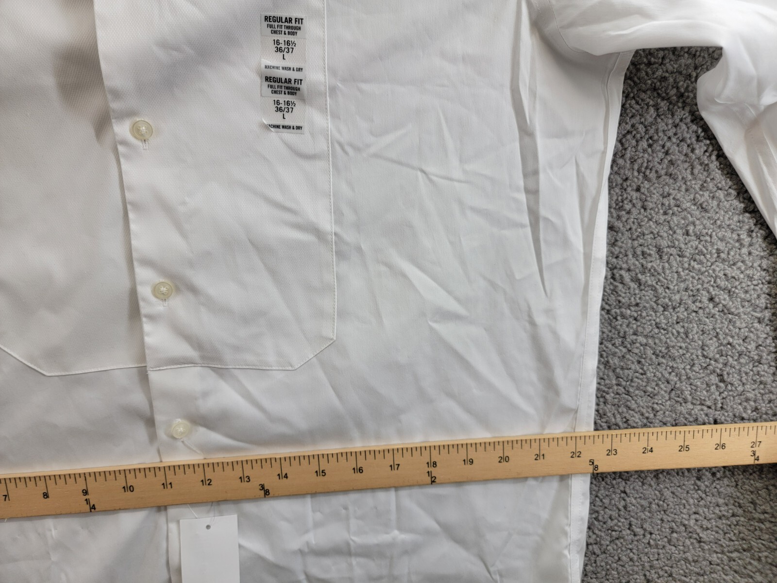 Calvin Klein Infinite Color Regular Fit Dress Shirt Men's L 16-16.5 36-37 White - Picture 7 of 19