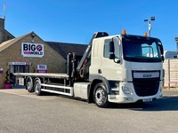 2016 DAF CF 370 FAN 6X2 SLEEPER 26 TON 26FT5 FLATBED WITH CRANE REAR LIFT/STEER