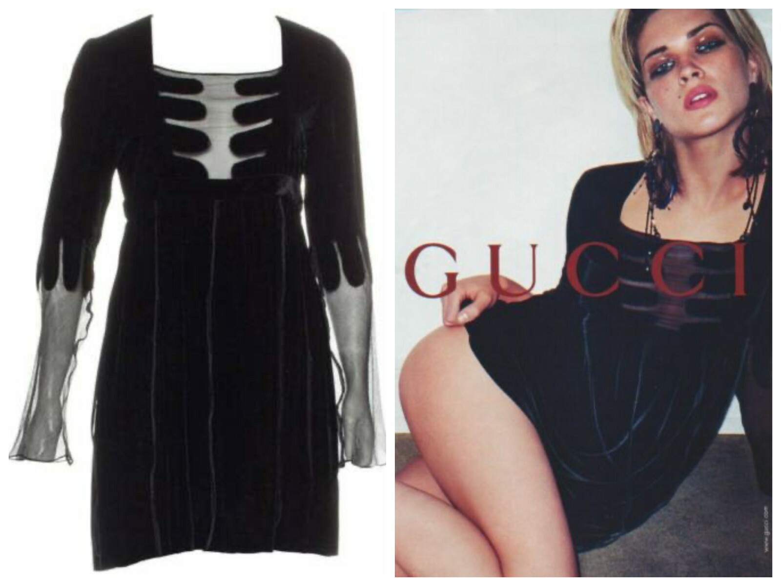 F/W 2001/02 Iconic Tom Ford for Gucci Vintage black velvet baby