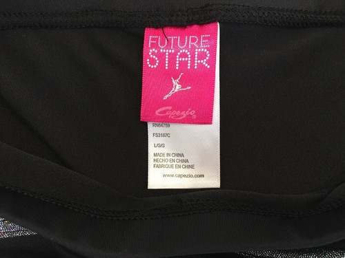 Girls Future Star Black Shorts Dance Gymnastics Size L