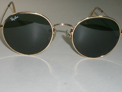 VINTAGE B&L RAY-BAN W0607 VPAS 52[]21 ARISTA ROUND G15 GLASS