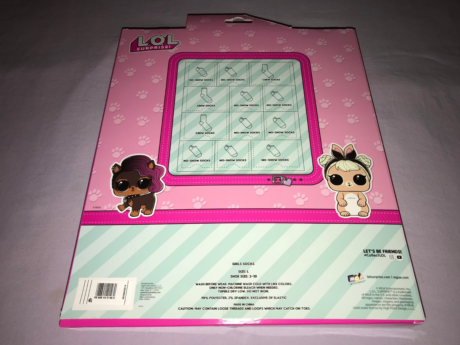 12 DAYS OF SOCKS LOL SURPRISE SIZE LARGE 3-10 **NEW**