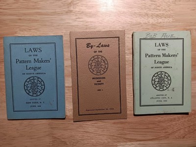 THE PATTERN MAKERS LEAGUE OF NORTH AMERICA 1942, 52 & 54 BY-LAWS MUSKEGON NY NJ