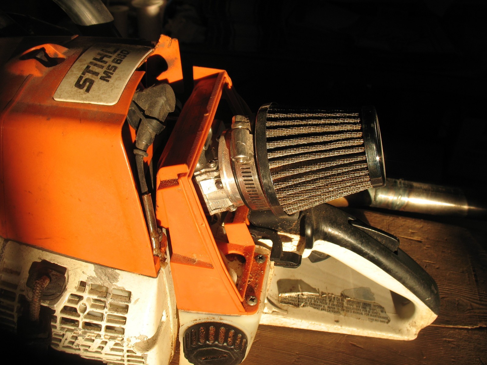 Stihl ms460 046 Aftermarket velocity stack Cold air intake with New Filter POWER