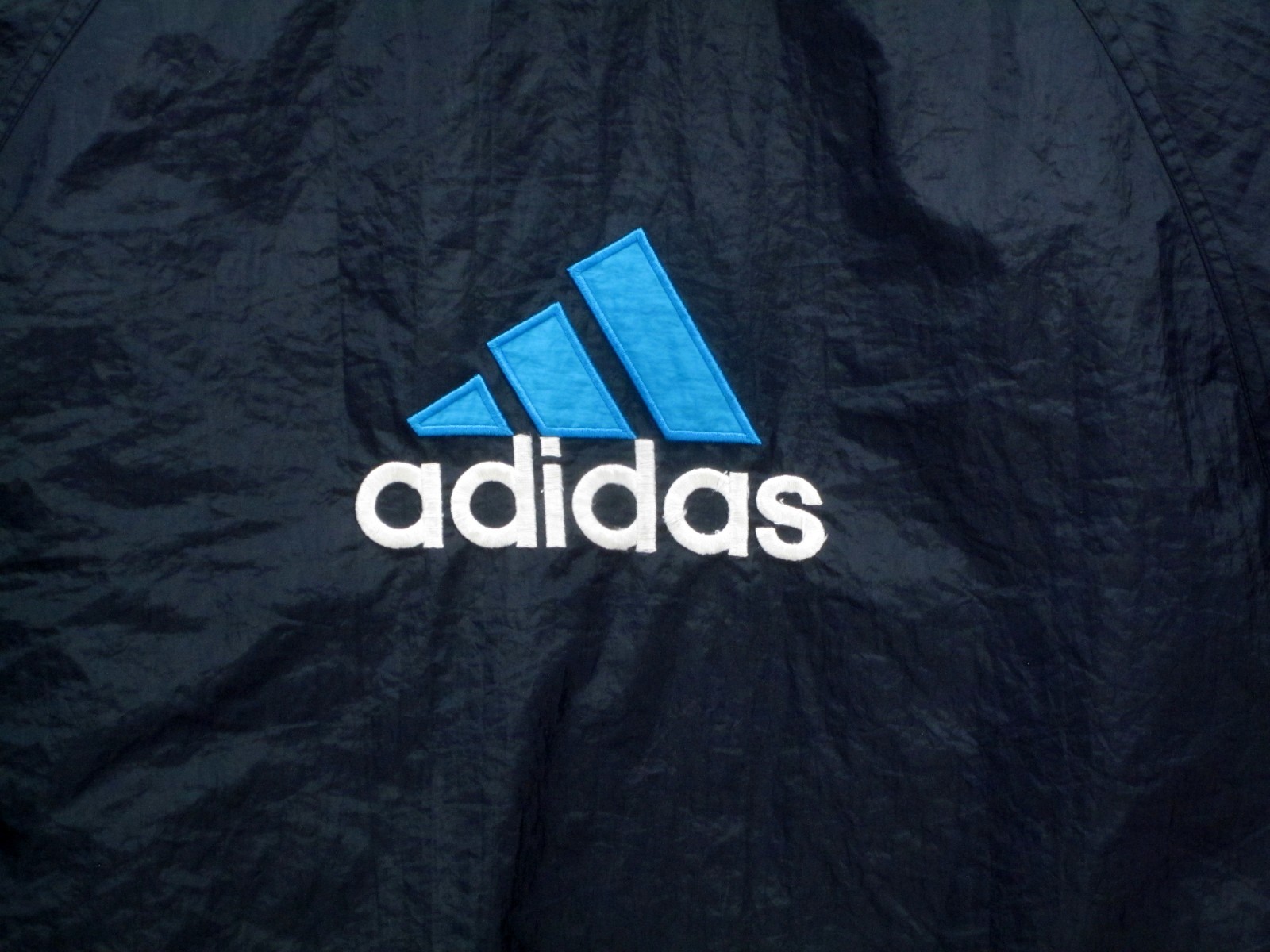 ADIDAS Youth Large (18-20) Black White Teal Blue Full Zip Up Insulated Jacket