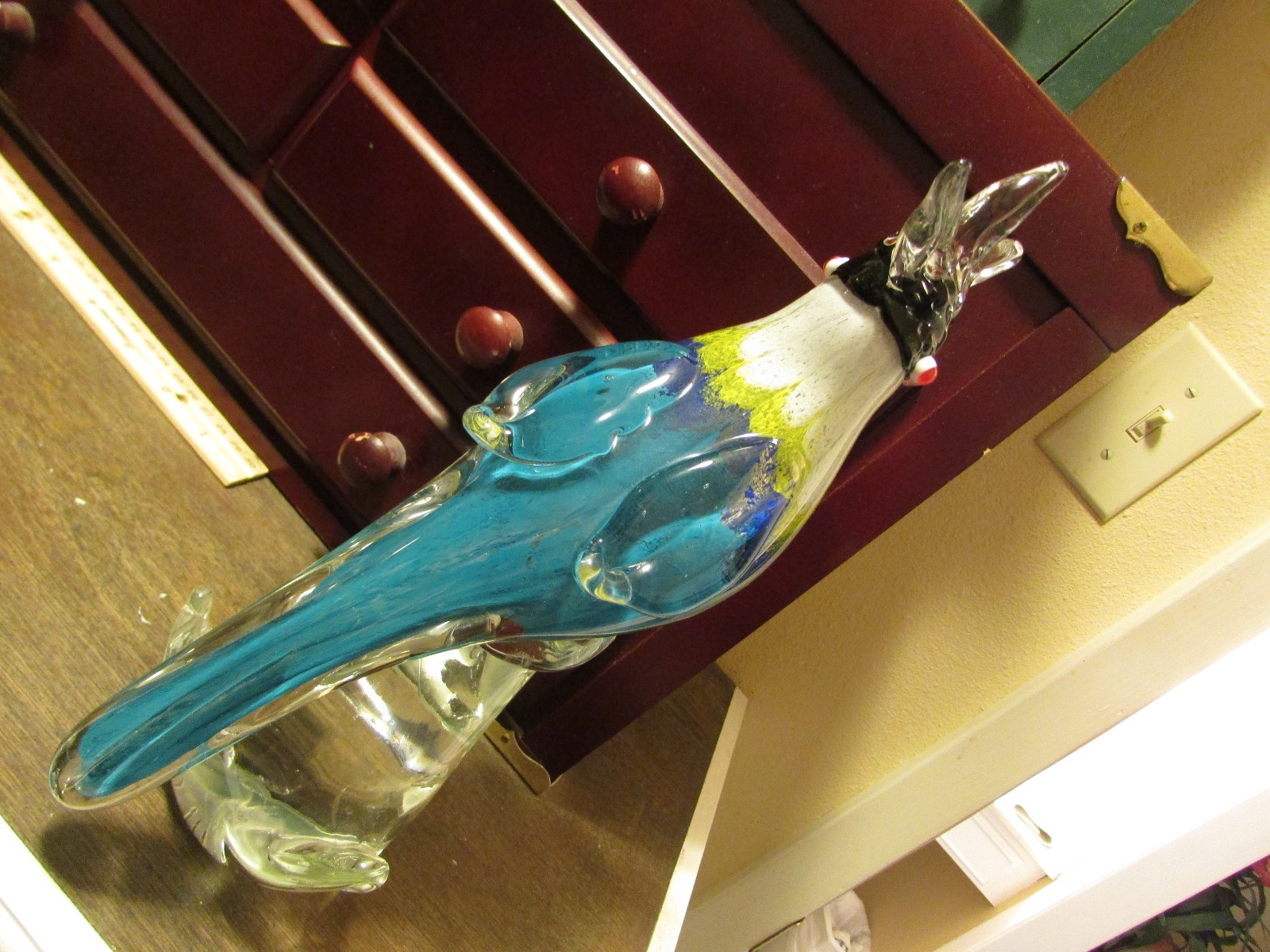 BEAUTIFUL MURANO ART GLASS MULTI COLORED GLASS PARROT