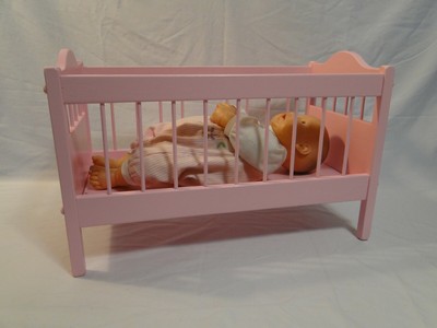 wooden doll crib