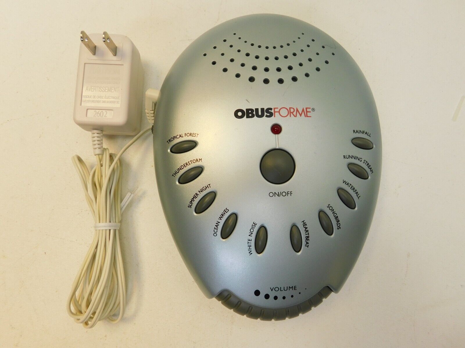 ObusForme Sound Therapy Relaxation Machine White noise rain bi...