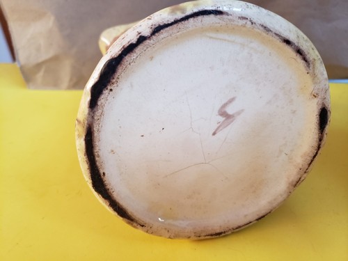 Antique Majolica Large Pitcher Bamboo Pattern