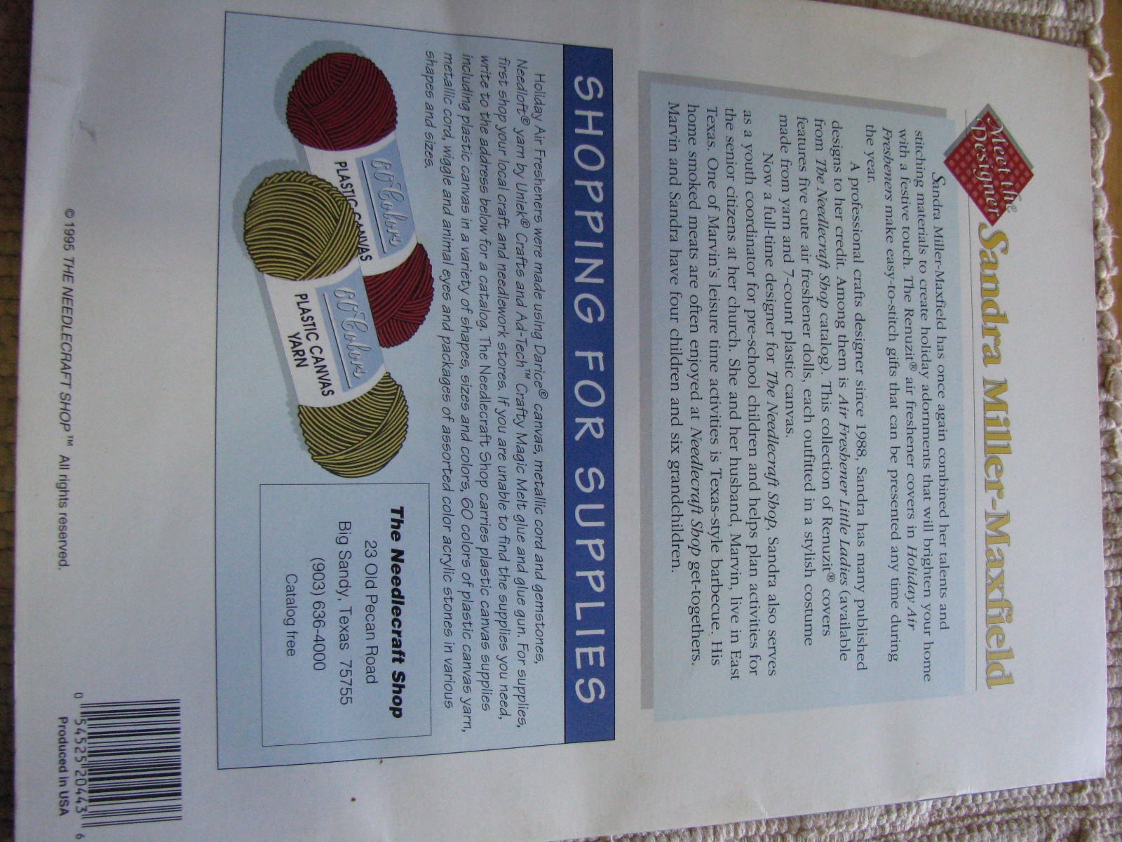 The Needlecraft shop plastic canvas Holiday Air Fresheners Booklet # 953947 HTF