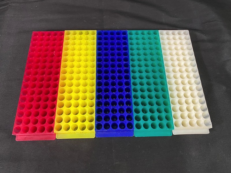 Laboratory Plastic 80-Place Vial Test Tube Holder Rack 11mm ID With Handles