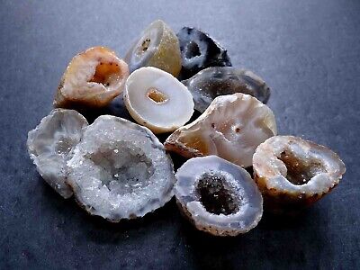 Oco Geodes 1/4 Lb Lot Natural Polished Agate Crystals Druzy Geode Halves