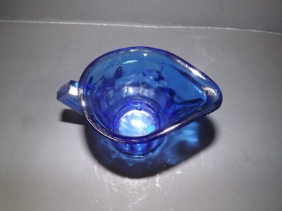 COBALT BLUE GLASS HANDLED CREAMER