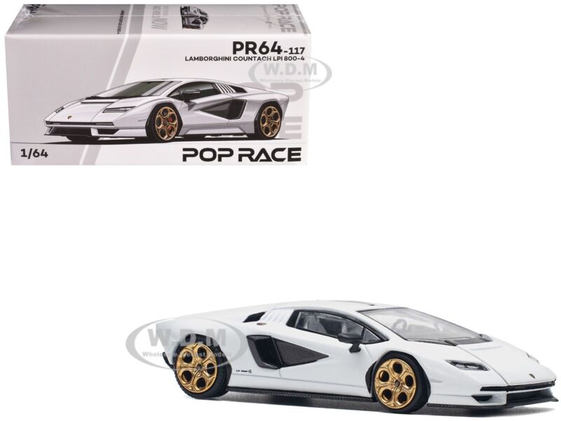 LAMBORGHINI COUNTACH LPI 800-4 WHITE 1/64 DIECAST MODEL CAR BY