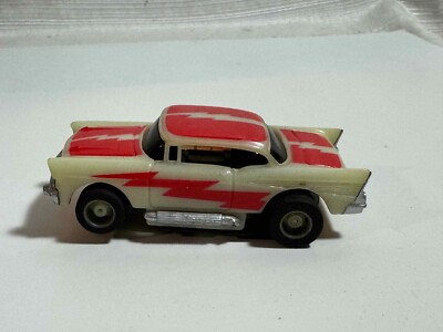 Tyco 57 Chevy HO slot car nice condition TESTED glow red