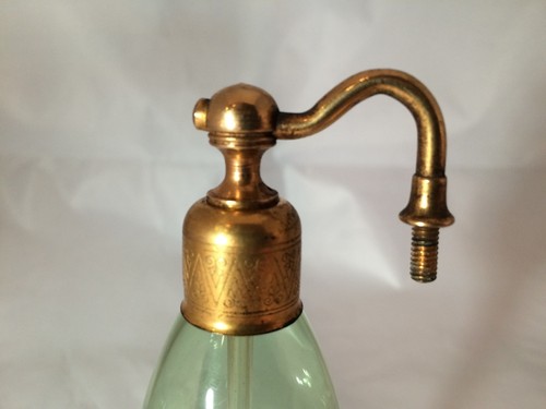 Volupte Aristo Or Devilbiss Antique Perfume Bottle Atomizer Vaseline Glass Green