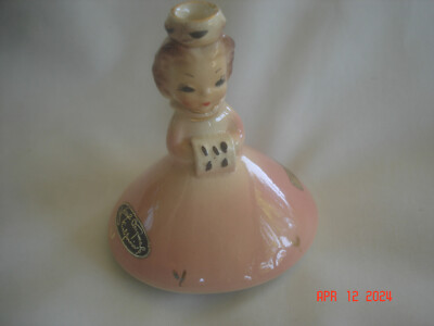 1950's JOSEF ORIGINALS CALIFORNIA JANUARY BIRTHDAY GIRL FIGURINE w/ LABELS 3.25''