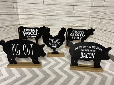 Farmhouse Decor Cow Chicken Pig Milk Bacon Eggs Farm Home