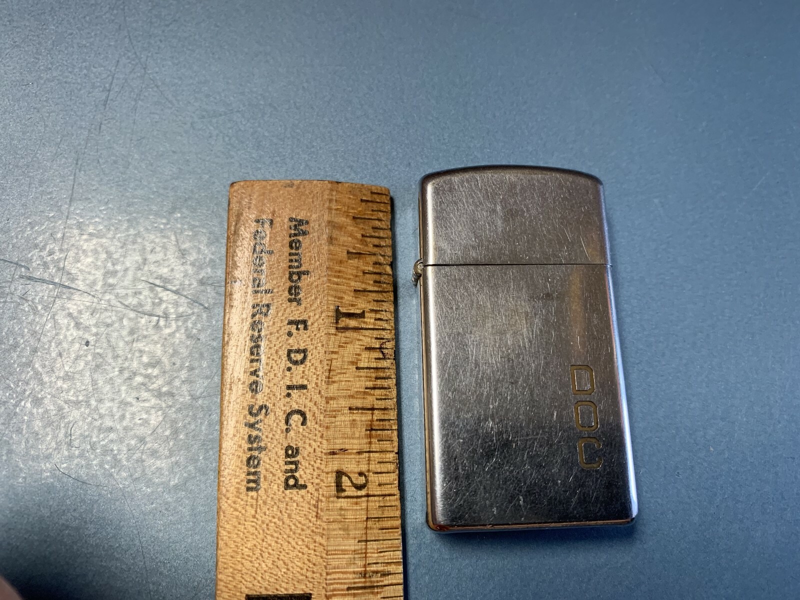 Zippo メジャー Vintage Slimline Zippo Lighter Monogramed 